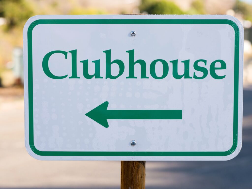 Clubhouse sign