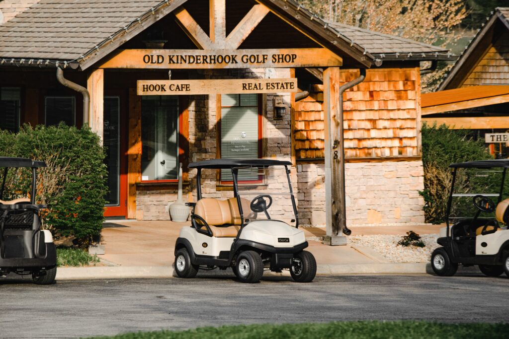 Golf shop with cart